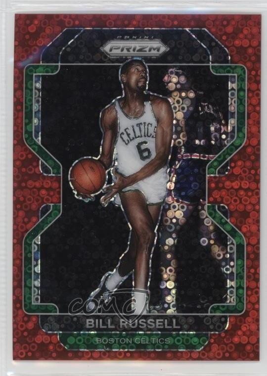 2021-22 Panini Prizm Fast Break Red Prizm 28/100 Bill Russell #254 HOF 7n6