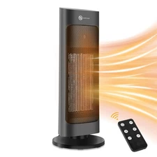 1500W Oscillating Ceramic Tower Heater with Remote Control
