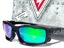 Oakley SI SHOCKTUBE Matte Black POLARIZED Galaxy Green  Grey Lens Sunglass 9329