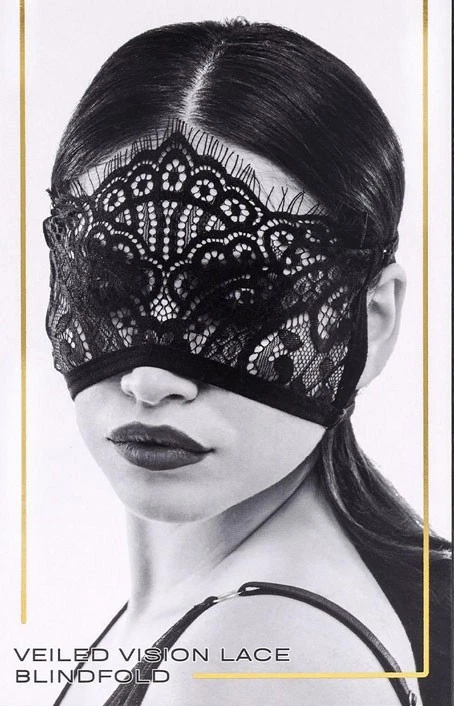 Veiled Vision Lace Blindfold Black - Eye Mask Disguise Party Mask - Image 2 of 4