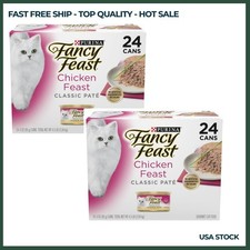 2 PACK Purina Fancy Feast Classic Pate Wet Cat Food Chicken, 3 oz 24 Pack