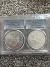 2021 SILVER EAGLE 2 COIN SET - TYPE 1 AND TYPE 2 - PCGS MS70 FIRST STRIKE