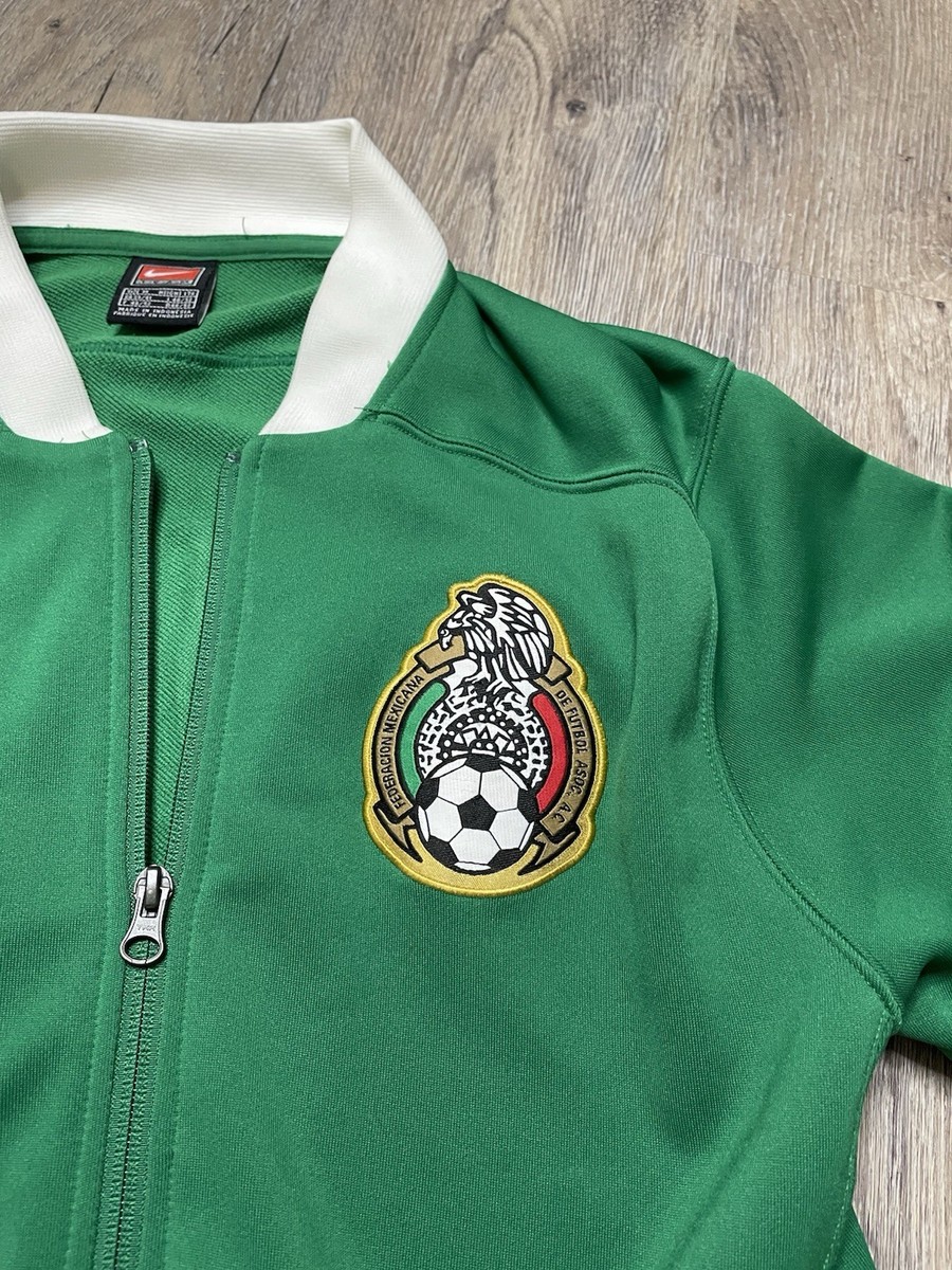 Vintage Nike Mexico Soccer Jacket Mens MED Green World Cup Full