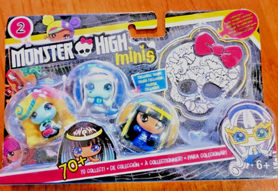 2015 Monster High Minis 3-Pack Series 2 Glow Cleo, Lagoona, Mermaid Frankie NEW