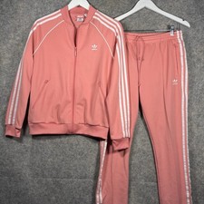 Womens Adidas Originals SST Superstar Coral Ash Pink Track Suit Set Size M / L