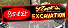 LG 40" CUSTOM ORDER A HAND PAINTED PETERBILT BUSINESS Excavation Name Truck Sign