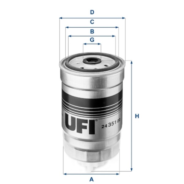 Kraftstofffilter UFI 24.351.00 Filtereinsatz FüR Fiat Renault Ford Audi VW LT 40-image
