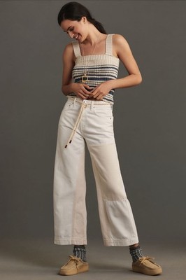 NWT Anthropologie Etica White 2 Tone Jeans Size 30