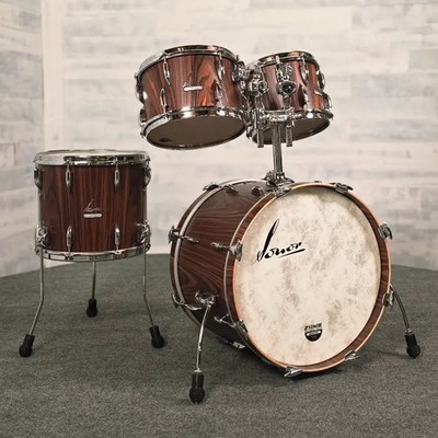 Used Sonor Vintage 4pc Drum Set Rosewood Semi Gloss - Good