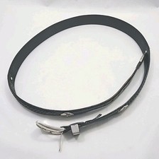 Vintage Onyx By Brighton Black Belt Size 42 Braided Silver Accents Golfer 1996