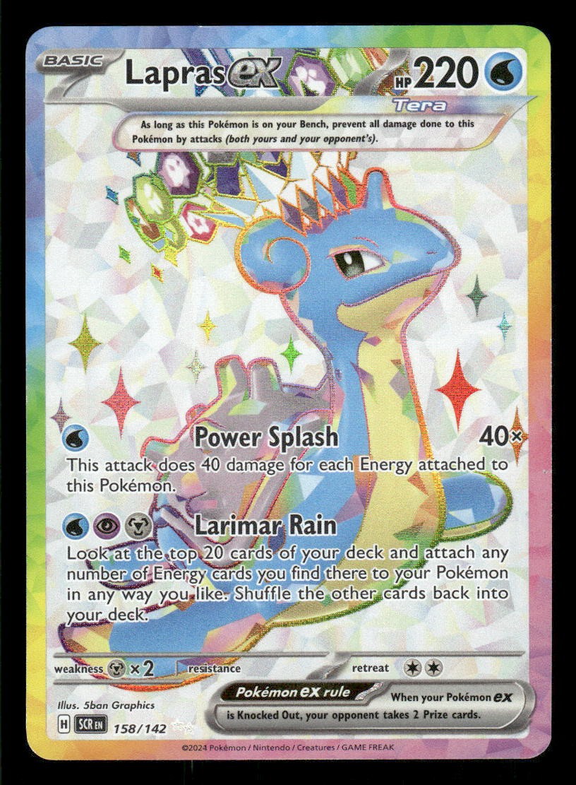 Lapras ex 158/142 Ultra Rare Stellar Crown Pokemon Holo Near Mint