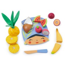 Tender Leaf Toys - Tropical Fruit Chopping Board - Wooden Play Food Set,Kitchens