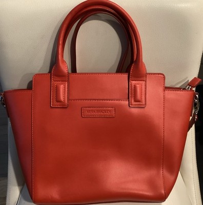Vera Bradley Women s Canyon Leather Sunset Red Orange Tote Bag Crossbody NEW