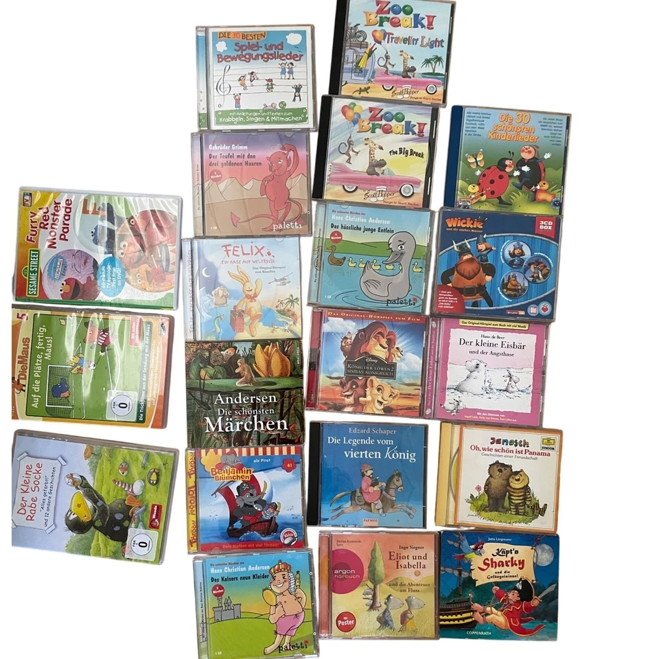 LOTE de 22 DVD y CD alemanes para niños Kinder Medien Lote Deutsche Sprach Foto 3 de 4
