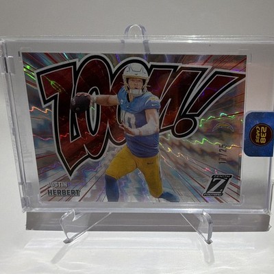 2024 Panini Zenith Justin Herbert Chargers Zoom Red Lightning #4 /25 Insert