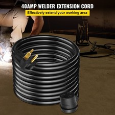 25ft Welder Extension Cord 40A 250V 8GA 3-Prong NEMA 6-50 Plug for MIG TIG