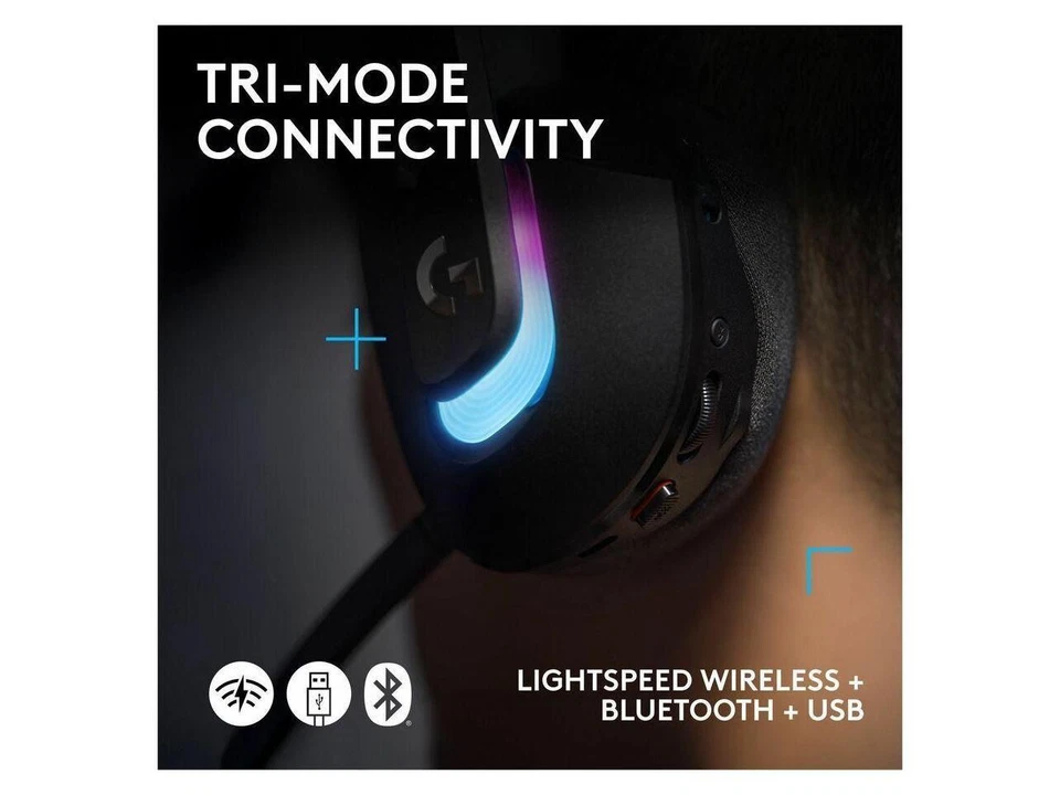 Logitech G522 LIGHTSPEED Wireless Gaming Headset, LIGHTSYNC RGB, Full Bandwidth - Image 2 of 4