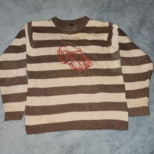 Chiboogi Children By H M Sweater Boys 8 Brown Striped Truck Pullover Knit