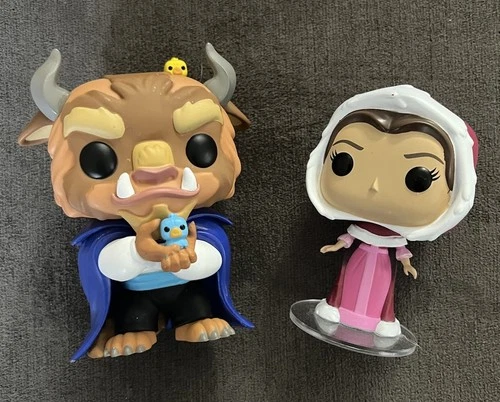Beauty and the Beast Funko Pop Winter Belle #238 and Beast #239 OOB Lot of 2