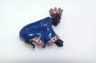 Antique Black A Moor King Kneeling Pin Costume Jewelry Crystal Cold Paint