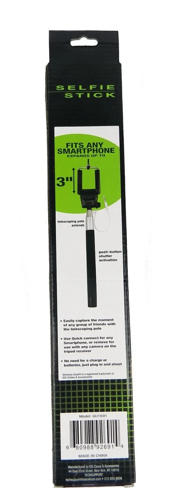 Selfie Stick Extendable Handheld Black Monopod Camera Pole iPhone Samsung HTC LG - Image 4 of 4