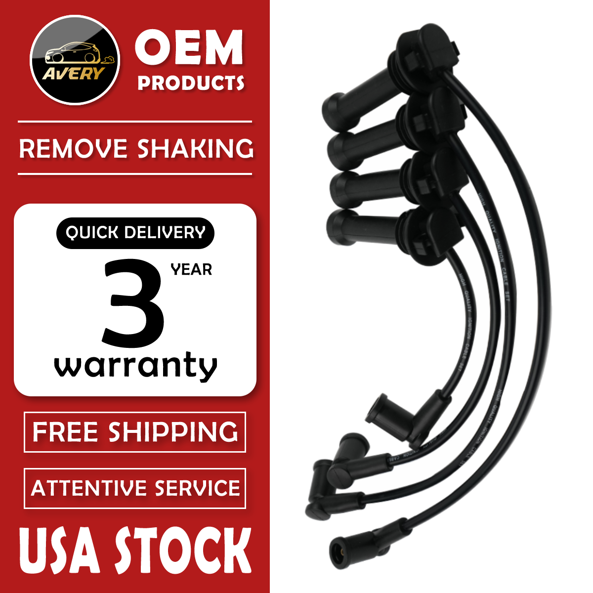 671-4061 4 Ignition Spark Plug Wire for 2.0L Ford Contour Mercury