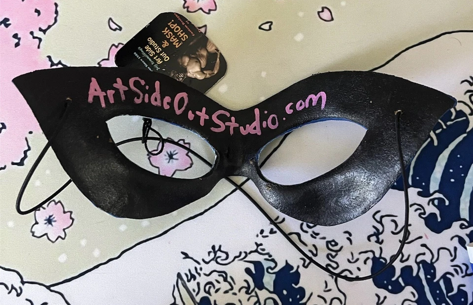 masquerade ball mask Leather Handcrafted - Image 2 of 4