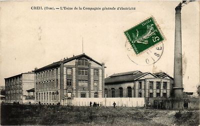 Old postcard AK CREIL - L'Usine de la Compagnie générale d'electricite (259549)
