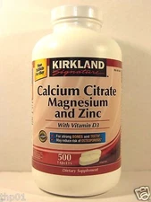 Kirkland Signature Calcium Citrate Magnesium & Zinc w/ Vitamin D3, 500 Tablets