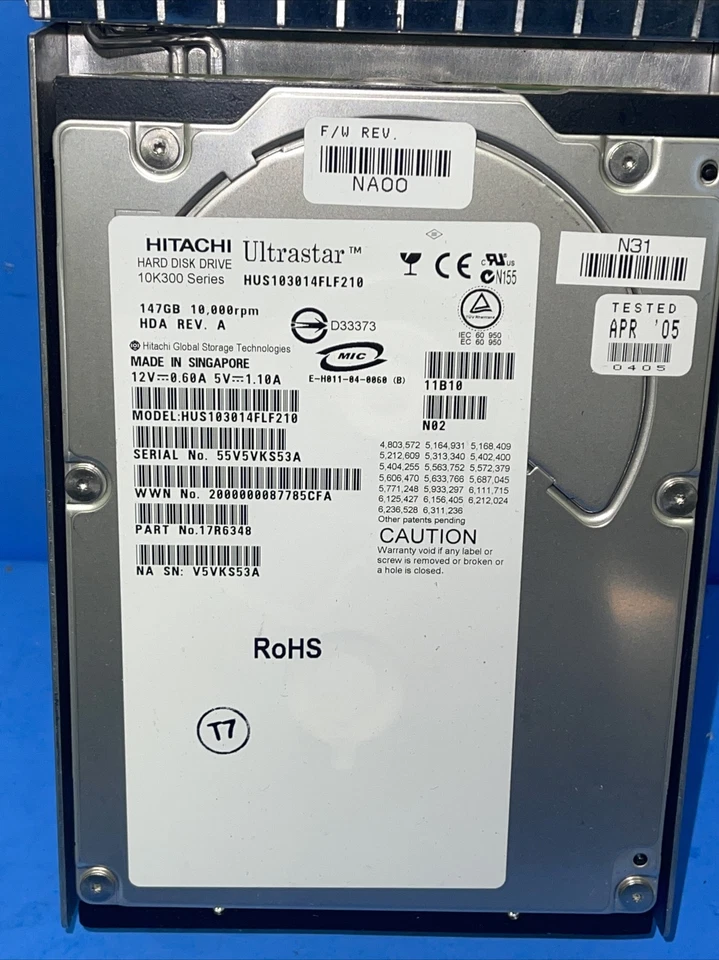 Hitachi, Ultrastar 10K300, HUS103014FLF210 147 GB Hard Drive T77086 - Image 2 of 4