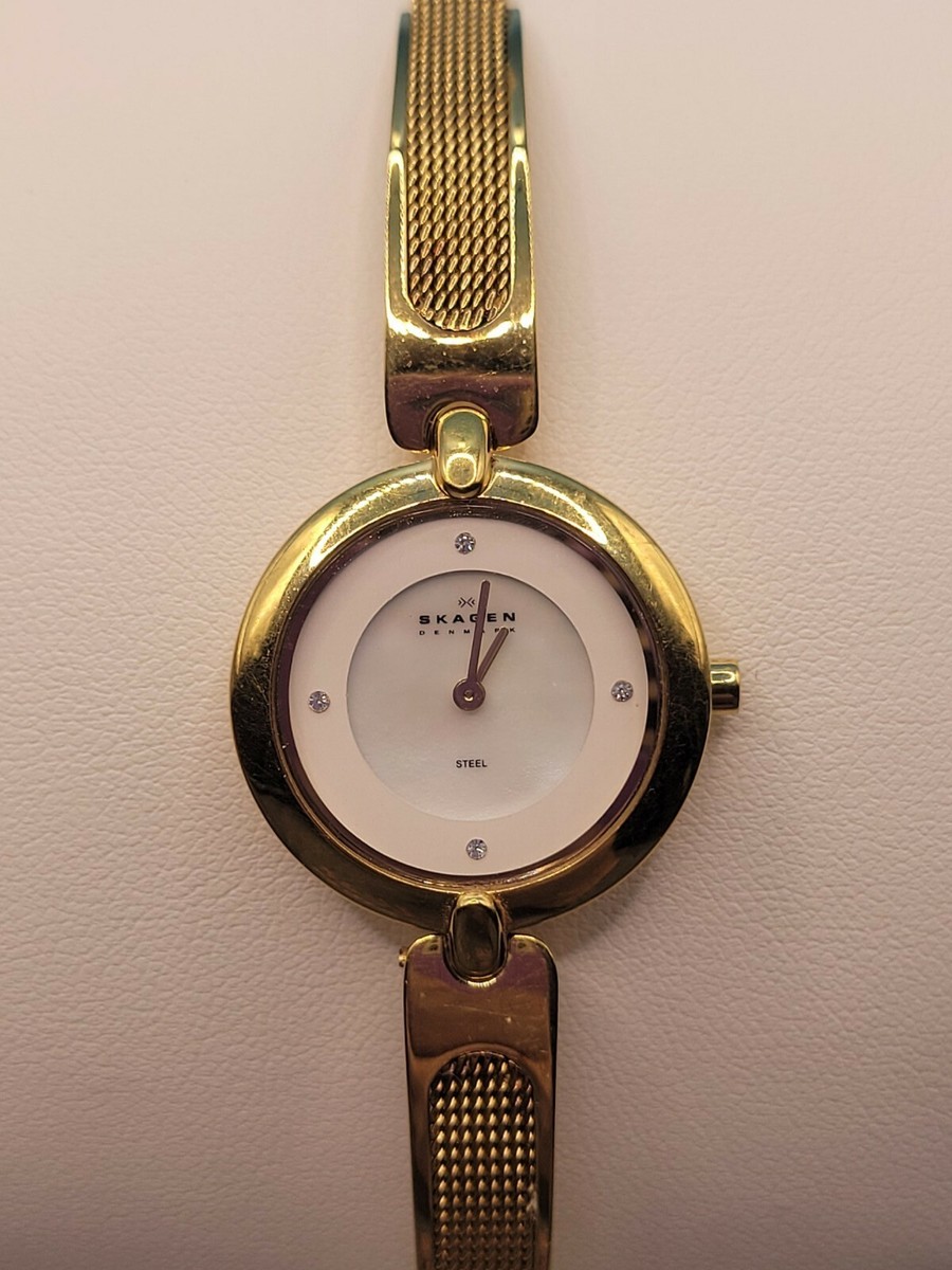 Skagen Denmark 355SGGD Gold-Tone Quartz Analog Women\'s Watch New Battery Skagen Denmark Women main image 3