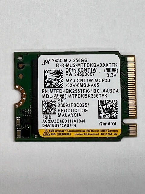 ②-W748-Micron NVMe 256GB SSD 4点 Micron 2550 NVMe SSD | Micron Technology Inc.