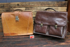 old leather satchel