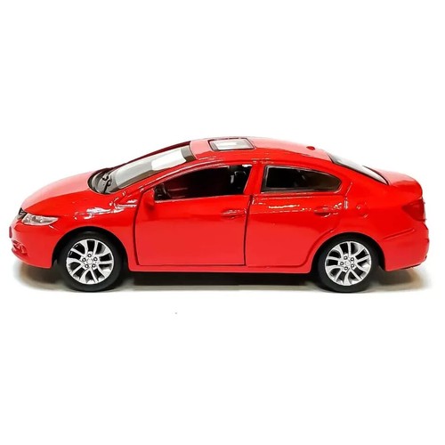 Honda Civic Modelo Metal Diecast Car Escala, Coches de Juguete Coleccionables, Rojo, 1/36 - Imagen 4 de 6
