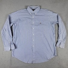 Ralph Lauren Shirt Mens Size 16.5 Blue Striped Pony Dress Button Up Long Sleeve