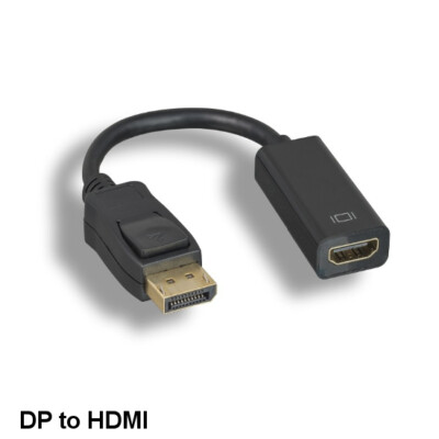 DisplayPort 1.2 Male to HDMI Female Adapter w/Latch 1920x1080 60Hz TV Display
