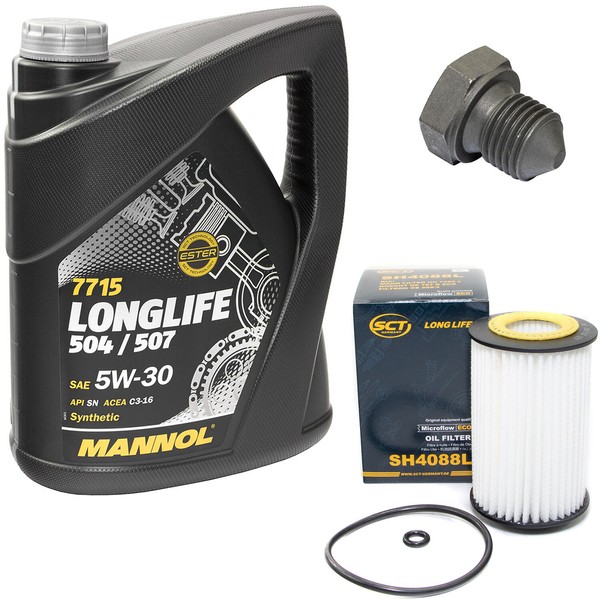 MotoröL ÖLfilter SH4088L 5W30 5 Liter + ÖLablassschraube FüR Audi Skoda VW Caddy-image