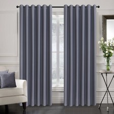 Pair Ready Made Thick Blackout Curtains Thermal Ring top Eyelet or Pencil Pleat