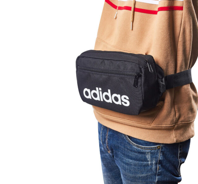 adidas Linear Core Waist Bag Fanny Pack Sack Cross Body Casual Bag Black  DT4827 for sale online