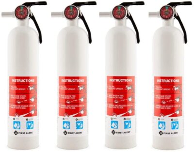 First Alert Rechargeable Marine Fire Extinguisher (10-B:C/White) (4 Items)