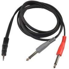 HQRP 6ft 1/8 3.5mm TRS to Dual 1/4 6.35mm TS Y Audio Cable Phone Jack Plug