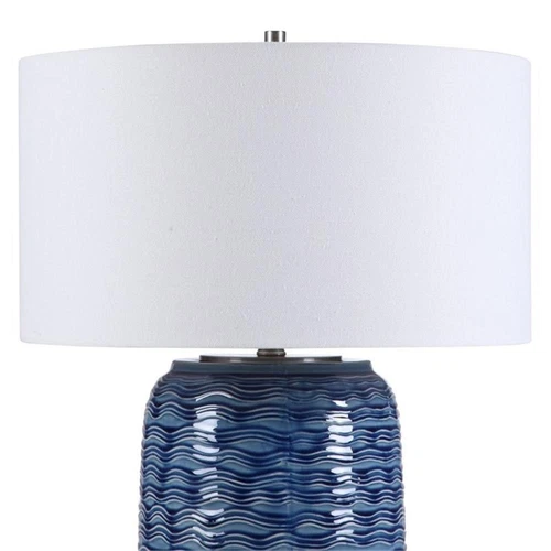 Uttermost Sedna Coastal Ceramic and Iron Metal Table Lamp in Blue - Picture 3 of 7