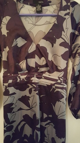 Mixit Ladies Size 4 Purple & Gray Floral Dress Nwts Rtl $80 - Picture 2 of 6