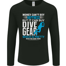 Scuba Tauchen Lustig Glück Tauch Gear Diver Herren Langärmelig Maglietta