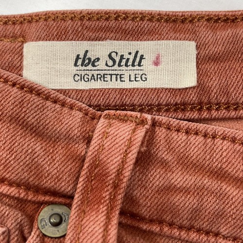 Womens Size 25R AG Adriano Goldschmied Stilt Cigarette Leg Jean Red Orange Denim - Picture 9 of 12