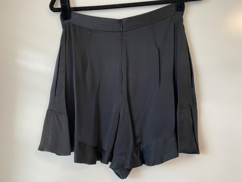 ZIMMERMANN Rare Suede Black Satin Silk Shorts Size 1 - Picture 8 of 12