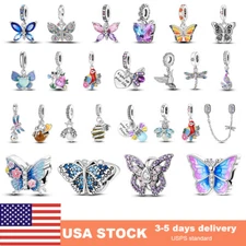 2025 Butterfly Dragon Bird Charms CZ For Beacelets Necklace 925 Sterling Silver