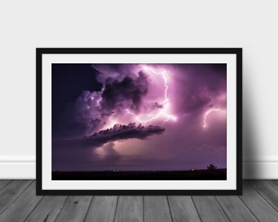Lightning cloud photography print nature wall art photo night sky pictures