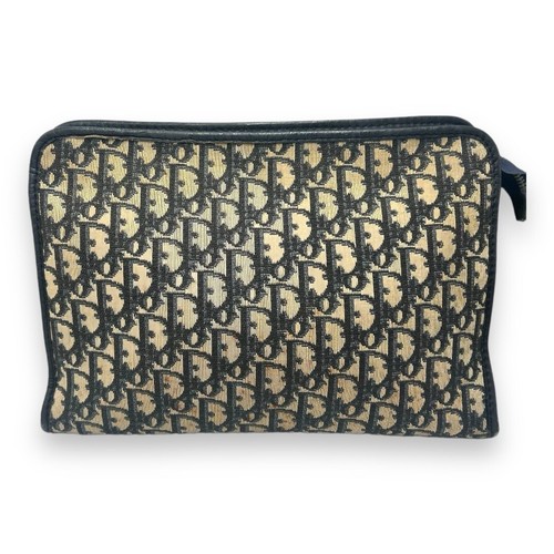 Christian Dior Navy Trotter Jacquard Clutch Bag - Bild 13 von 13