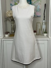 Alice Olivia Short White Dress Sleeveless A-Line Fit N Flare Mesh Back Size 6